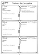 Picture of BE104 Year 3 Reading Record and Learning Tools (Brown) - Log Format