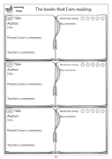 Picture of BE104 Year 3 Reading Record and Learning Tools (Brown) - Log Format